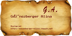 Günszberger Alina névjegykártya